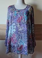Taifun Chiffon Tunika 46 mit Trompetenärmel Blättermuster bunt Niedersachsen - Danndorf Vorschau