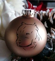 Weihnachtskugel Glas braun matt Motiv Amstaff Sachsen - Wilsdruff Vorschau