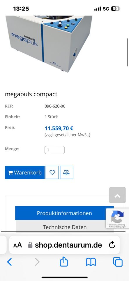 Hochfrequenzgießschleuder megapuls Compact Kapazität 1100Grad C in Silbitz