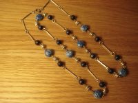 Schöne lange Kette Modeschmuck silber farben blaue Perlen u.a. Nordrhein-Westfalen - Eschweiler Vorschau