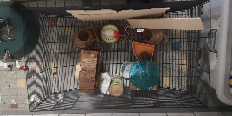 Hamsterkäfig/ Kleintierkäfig/ Nagerkäfig mit viel Zubehör in Rabenau