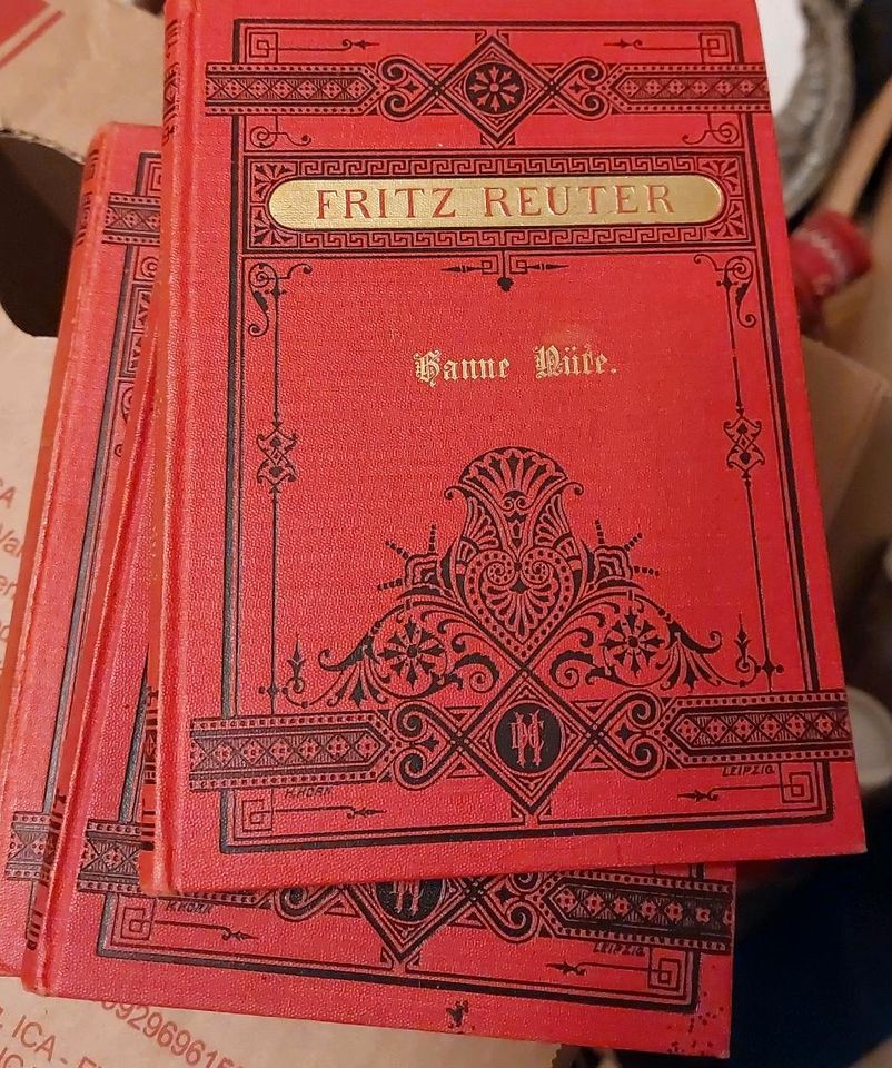 Drei sehr alte Bücher Fritz Reuter 1896 antik in Hiddenhausen