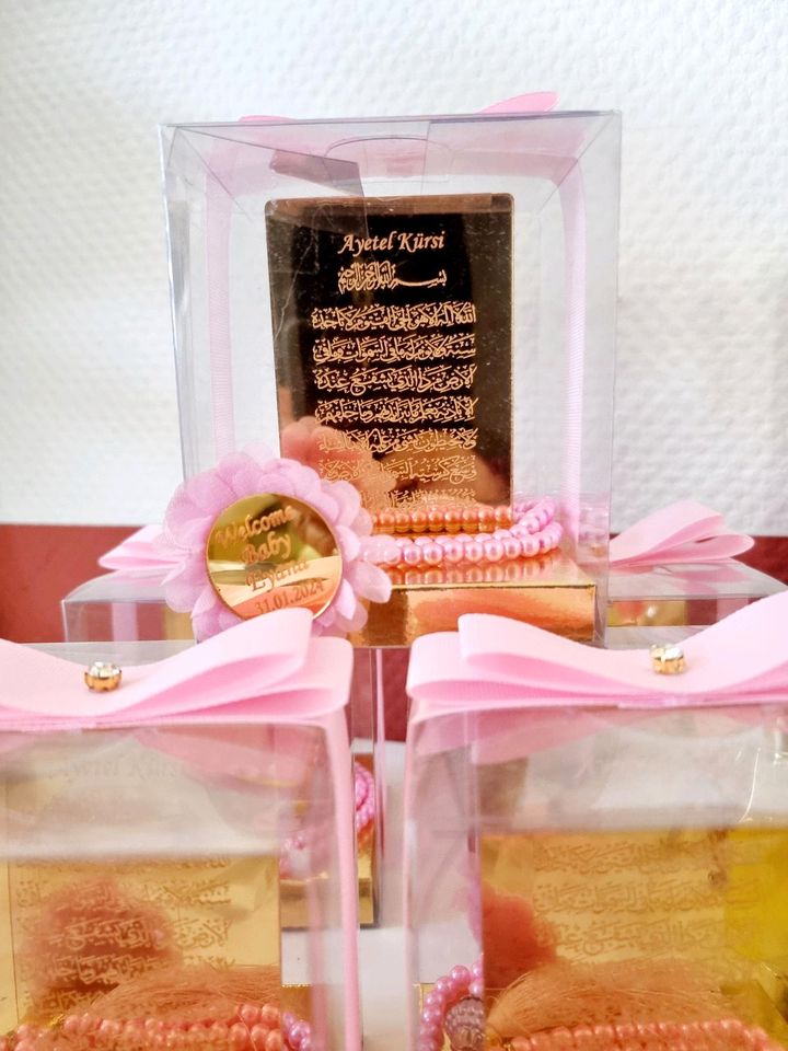 Schokobox resin honiggläser ayetelkürsi yasin babyshower geburt in Hemer