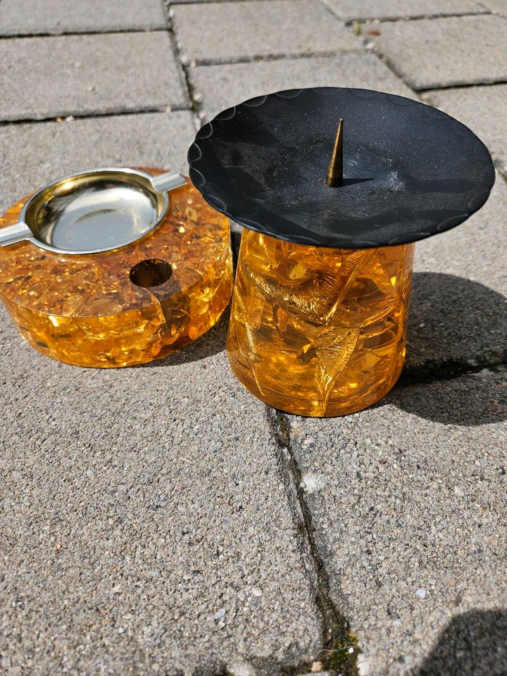 Aschenbecher und Kerzenständer aus Solarstein in Mühlhausen-Ehingen