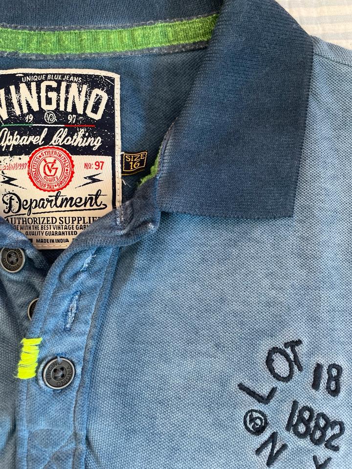 Vingino Shirt Poloshirt 16 Gr.170/176, jeans-Blau, Vintage-Look in Leverkusen