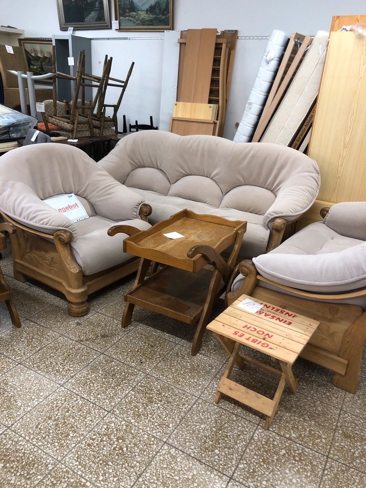 20% Rabatt Echte Sofa, Couch, Leder-Holz Garnitur -Hochwertiges in Dortmund