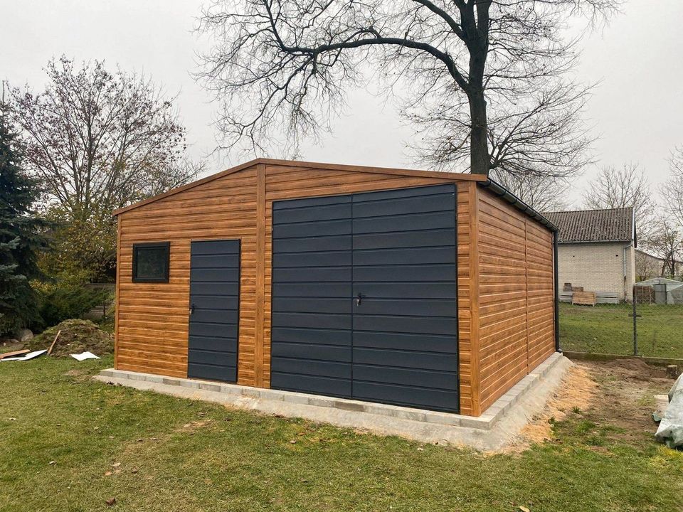 Doppelgarage blechgarage Carport Hozoptik 9x5x2,13 Lieferung in Freiburg im Breisgau