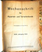 WOCHENSCHRIFT 1932 komplett gebunden, Aquaristik & Terraristik Sachsen - Niederfrohna Vorschau