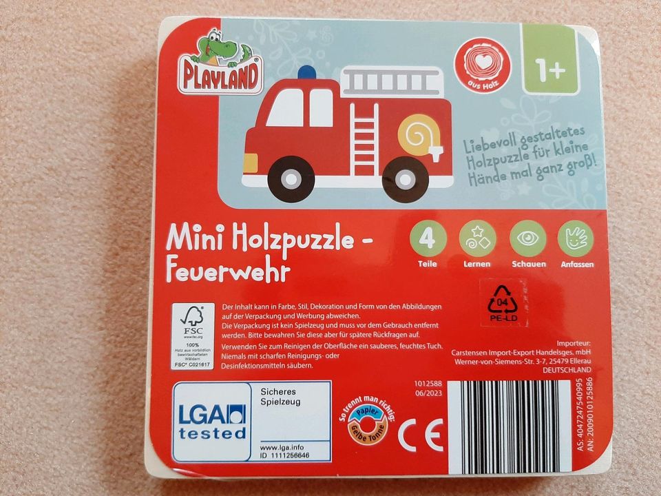 Spielzeug Puzzle Holz Kinder 1+ Feuerwehr NEU ORIGINALVERPACKT in Hannover