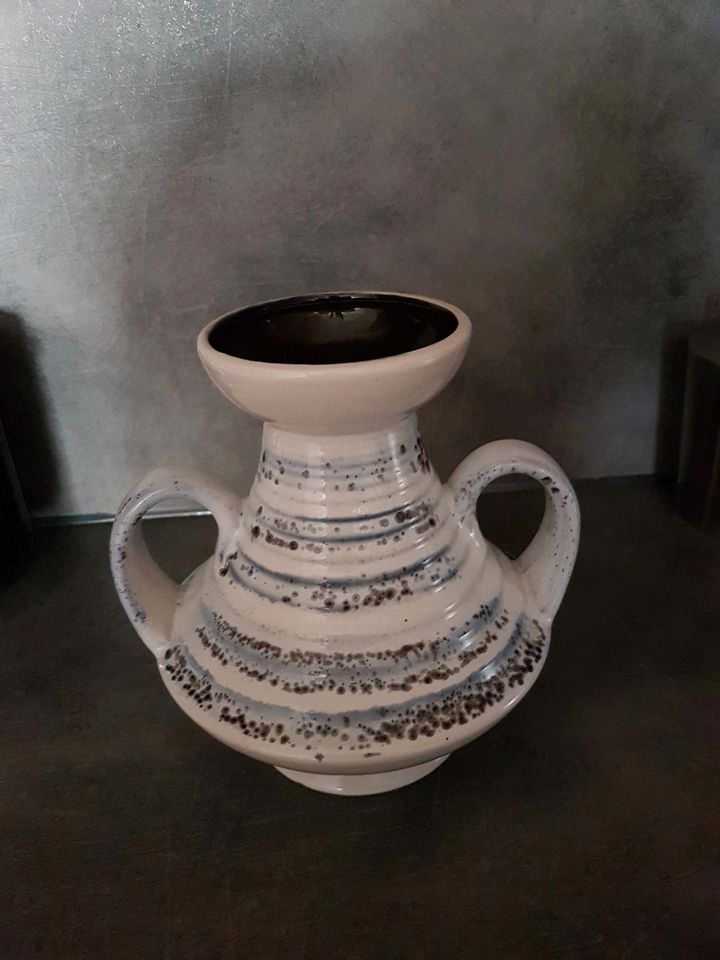 Blumenvase Keramik Vase Henkelvase Fat Lava 70er West German in Goch