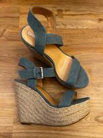 Damen Sandalen Keilabsatz Absatz Sandaletten Blau Jeans Gr 40 Bayern - Amberg Vorschau