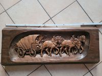 Holzschnitzerei Holzbild Pferdegespann Vintage 95 cm lang Nordrhein-Westfalen - Stolberg (Rhld) Vorschau