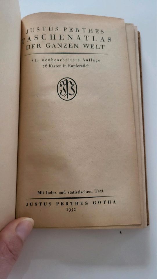 Taschenatlas der ganzen Welt 1952, Justus Perthes Gotha in Wildau