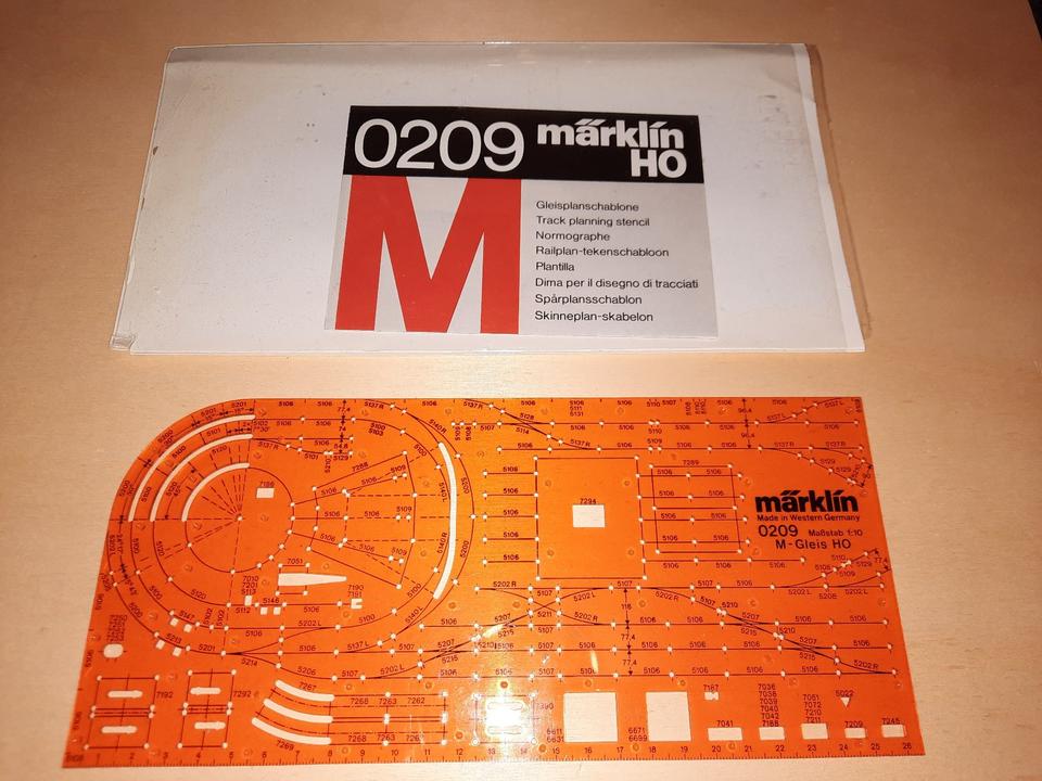 Märklin H0 Gleisplanschablone 0209 M mit Hülle & Anleitung in Sereetz