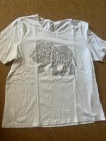 Damen T-Shirt weiß mit Pailetten Motiv Elefant, Größe L Wandsbek - Hamburg Volksdorf Vorschau
