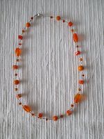 Modeschmuck, handgefertigte Halskette, orange Nordrhein-Westfalen - Bergheim Vorschau