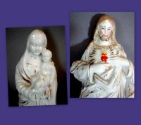 2 x antik Porzellan Heiligen-Figur Statuette Herz-Jesus + Maria Baden-Württemberg - Bad Mergentheim Vorschau