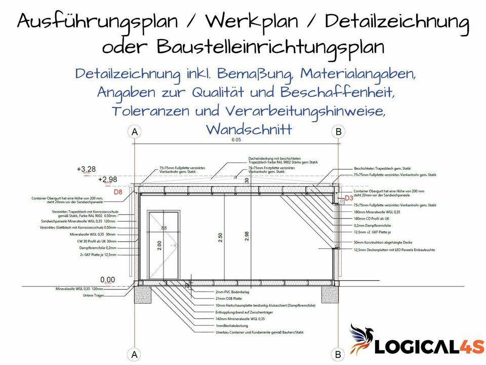 Ausführungszeichnung | Werkplan | CAD BIM Profi | Detailzeichnung in Zimmritz