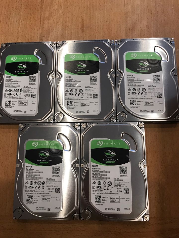 5 SATA Festplatten Seagate Barracuda 500GB 3,5“ in Mönchengladbach