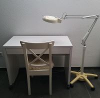 Schreibtisch mit Schublade+Holzstuhl+Lupenleuchte von Soleni Nordrhein-Westfalen - Haltern am See Vorschau