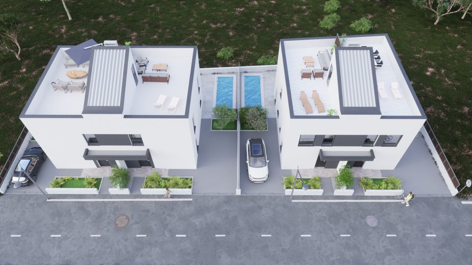 Kroatien Istrien Peroj Duplex-Haus mit Pool, inkl. MwSt, ausgezeichnete Lage nahe dem Meer( 800 m) Dachterrasse mit Aussicht in Freiberg