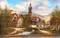 Schönes grosses Gemälde von Erich Dobler , wundervoll umrahmt Hessen - Elz Vorschau