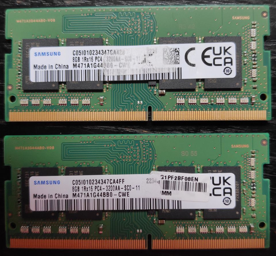 2 x 8GB DDR4 SDRAM, 3200 MHz, Samsung (für Laptops) in Dortmund
