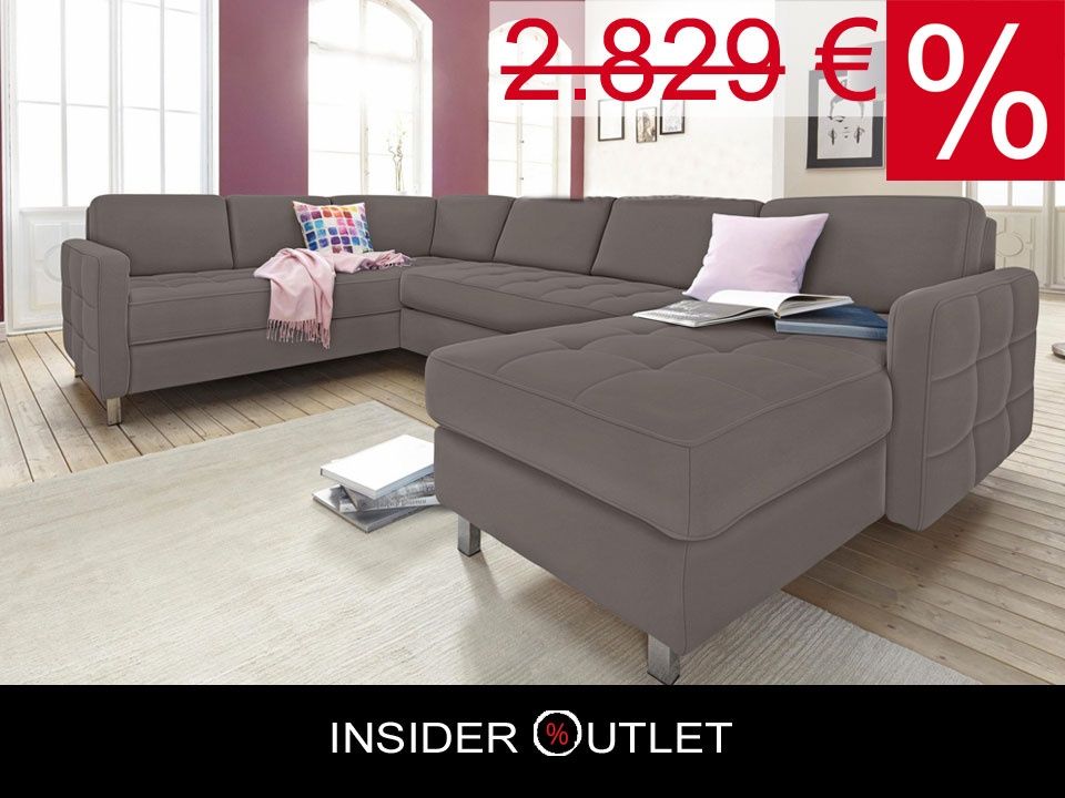 Wohnlandschaft ★ 292cm Grau Beige Taupe Kunstleder Braun Pablo in Köln