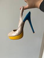 Neuwertige Bunte/Dreifarbige High Heels - Einmal getragen! Düsseldorf - Bilk Vorschau