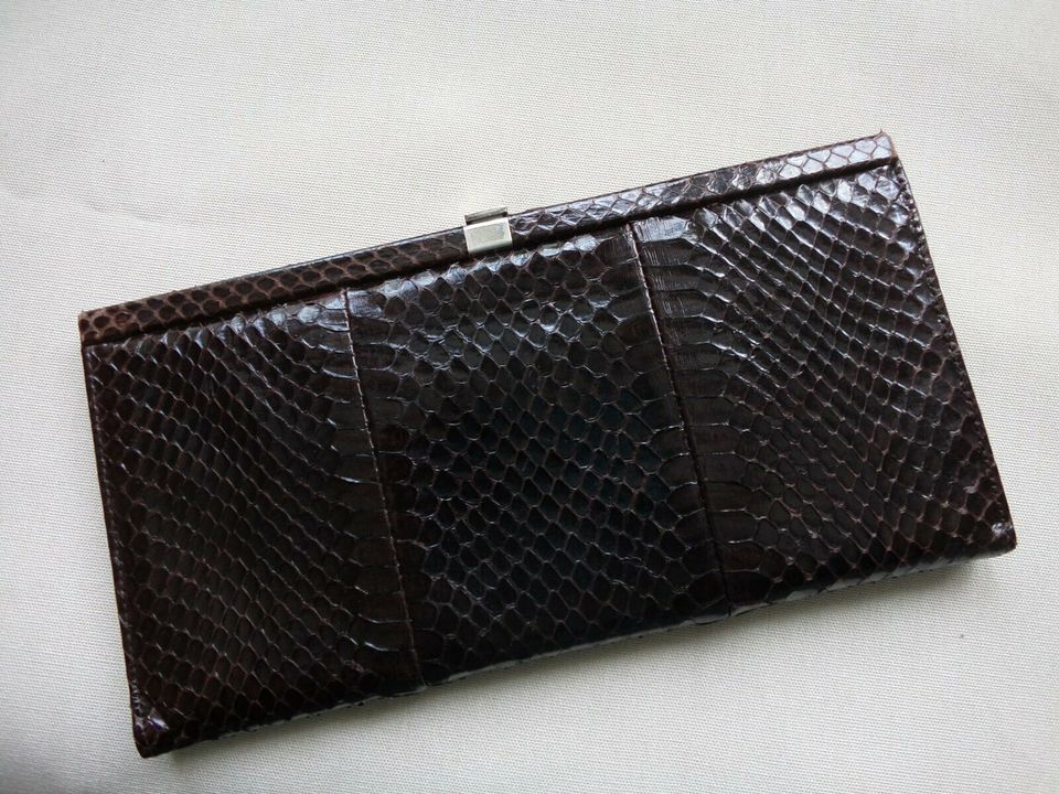 Clutch kleine Unterarmtasche braun Retro echt Leder wie NEU in Dortmund