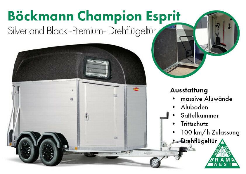 Böckmann Pferdeanhänger Champion Esprit Premium MIT Drehflügeltür in Treuenbrietzen