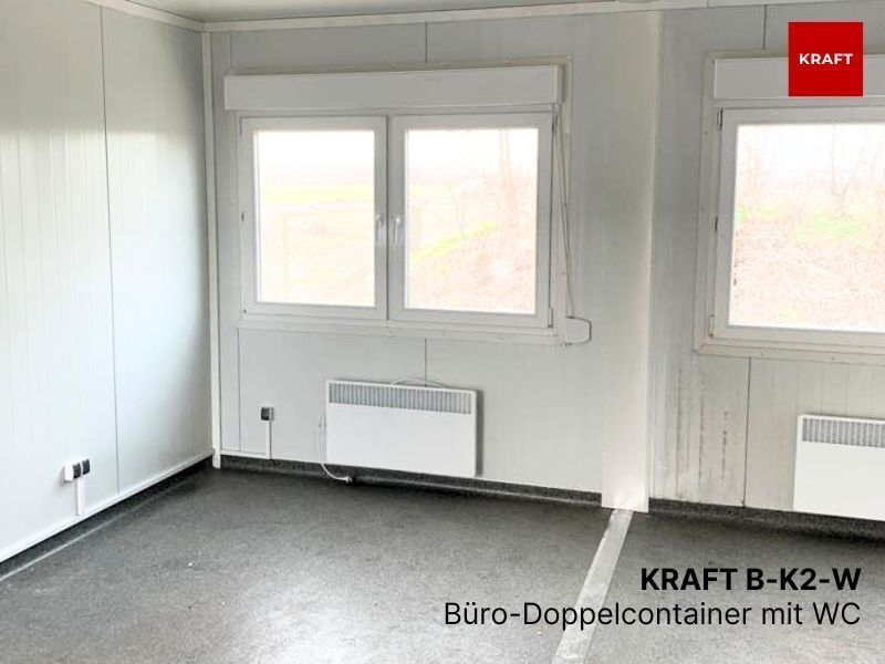 Bürocontainer Doppelcontainer mit WC / Toilette (NEU) 605x490 cm in Schwerin