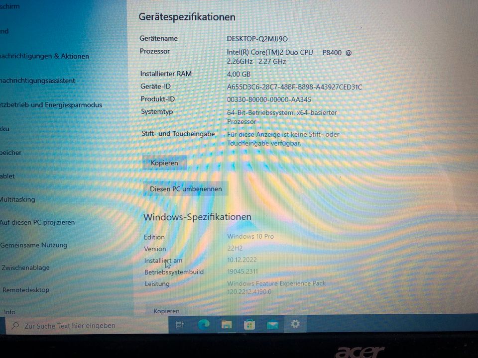 Laptop Acer Windows 10 in Rabenau