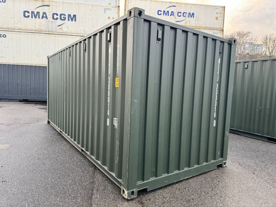 ✅ 20 Fuß ONE WAY / NEU  Lagercontainer/ Seecontainer/ Materialcontainer RAL6007 in Hamburg