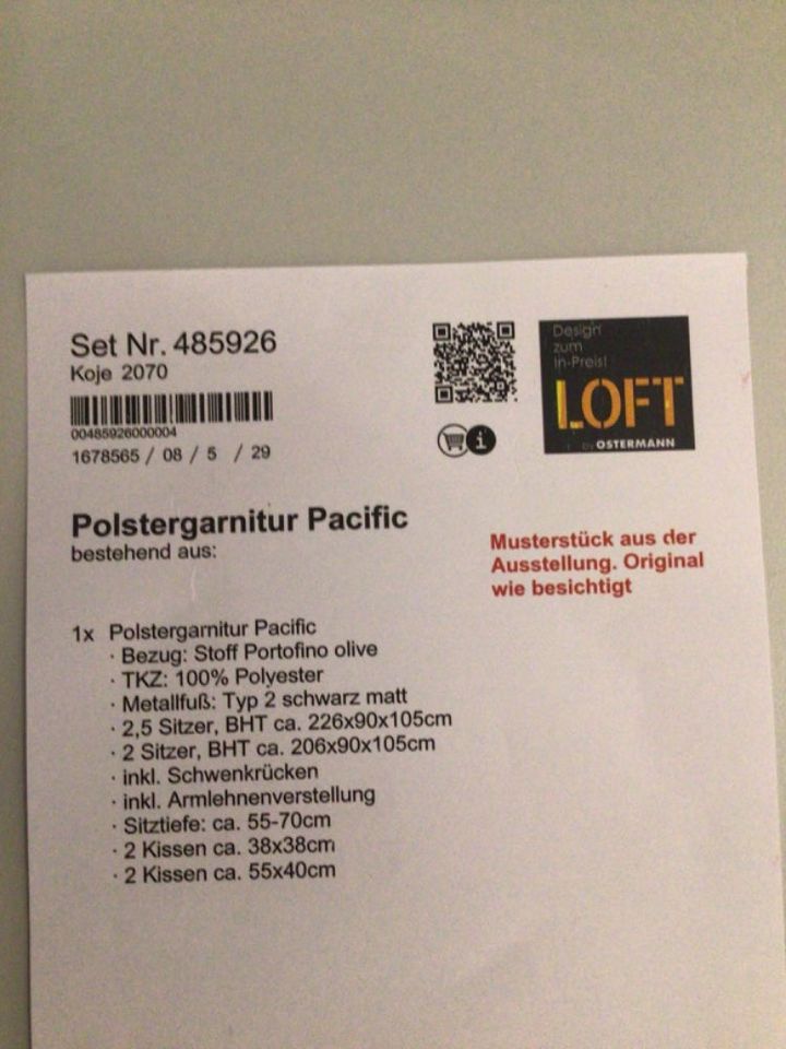 Polstergarnitur Pacific in Bottrop
