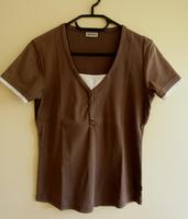 Street One Damen Shirt Kurzarm braun weiß Gr. L (fällt klein aus) Niedersachsen - Isernhagen Vorschau