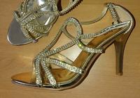 Neu Sandale High Heels 38 Glitzer Strass Steine gold Brautschuh Chemnitz - Zentrum Vorschau