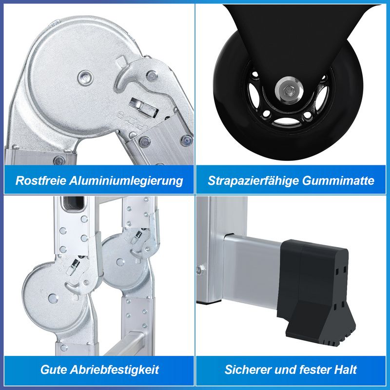 Klappleiter 4x4/4x5 Teleskop Innen Teleskopleiter Multifunktion in Weilburg