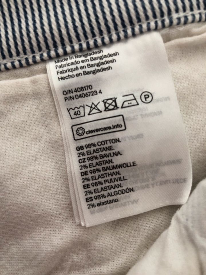 Jeansrock fein gestreift blau-weiß, Gr. 38 von H& M in Worms