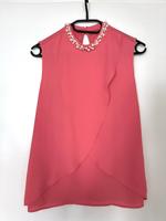 ORSAY Chiffon Top mit Perlen in Coral Pink Hessen - Kelkheim Vorschau