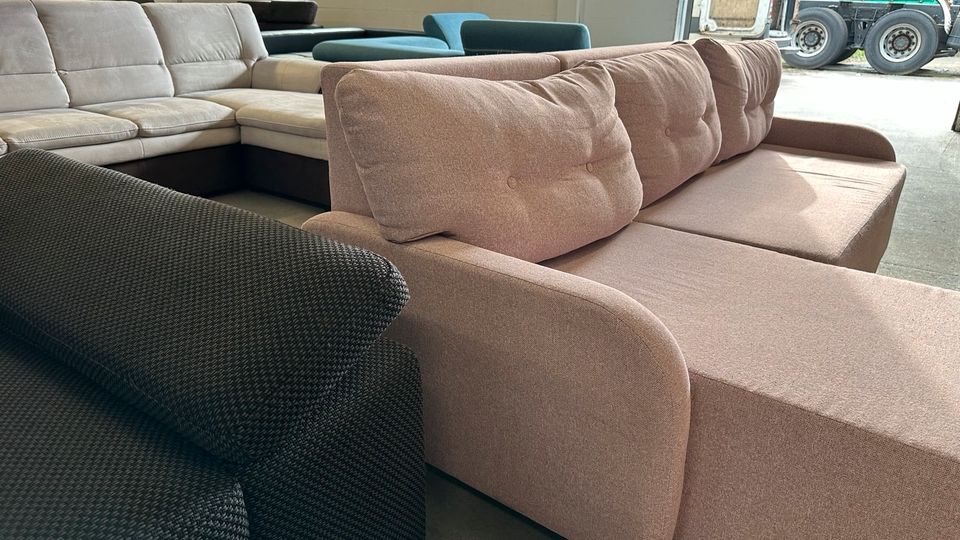 Eck Couch Sofa in Rosa Schlaf Funktion ❇️ LIEFERUNG MÖGLICH ✅ in Geesthacht