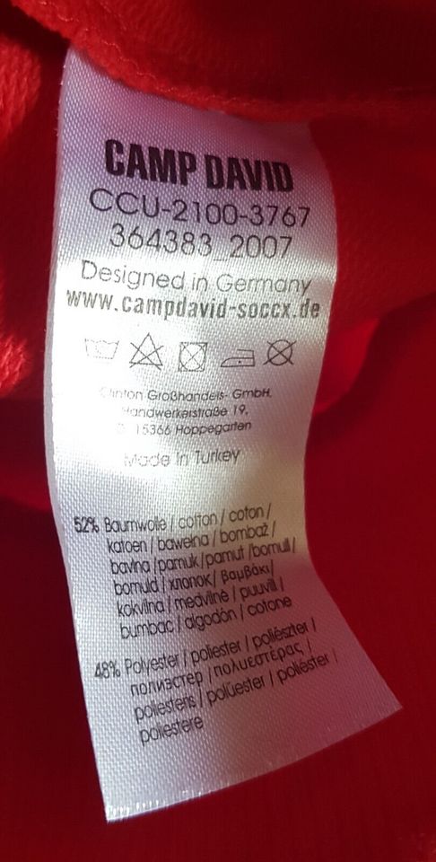 Orig. Camp David - Herren Sweatshirt mit Kapuze - in rot - XL in Jülich