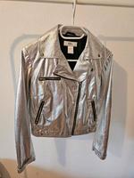 Jacke silber metallic Bikerjacke Größe 38 Schleswig-Holstein - Norderstedt Vorschau