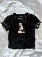 Bershka schwarzes Anime Meow Crop Top Größe XS Hessen - Eschborn Vorschau