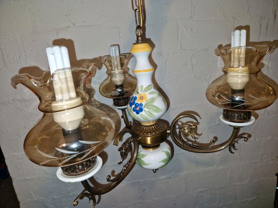 Lampe Eßzimmerlampe 3 Flammig,Glas,Keramik,Metall in Bremen
