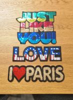 3x AUFNÄHER AUFBÜGLER PATCH  Love Paris  groß  Pullover Nähe Münster (Westfalen) - Mauritz Vorschau