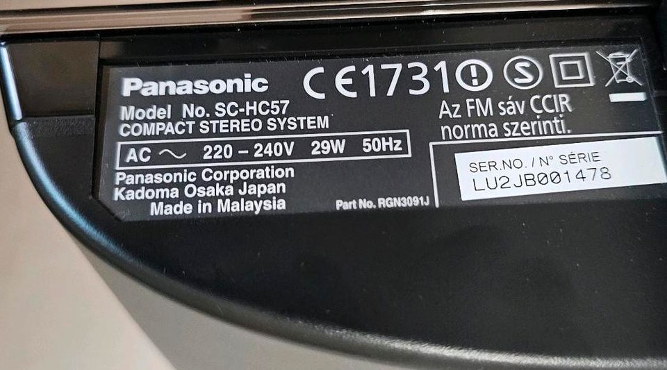 Panasonic SC-HC57 Micro-Stereo-Systeme, gute Zustand in Frankfurt am Main