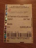 BVG Fahrschein 4 Fahrten Karte Kurzstrecke Berlin AB Teil4 1.2020 Berlin - Tempelhof Vorschau