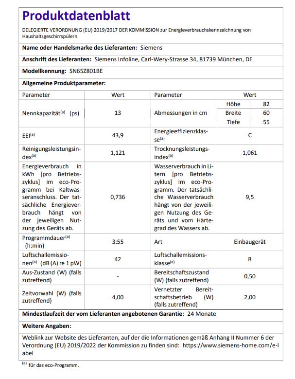 Vollintegrierter Geschirrspüler, 60 cm SN65Z801BE in München