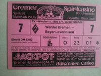 1.Bundesliga1986 Eintrittskarten -SV Werder  BREMEN - 33 DM Preis Niedersachsen - Kirchdorf Vorschau